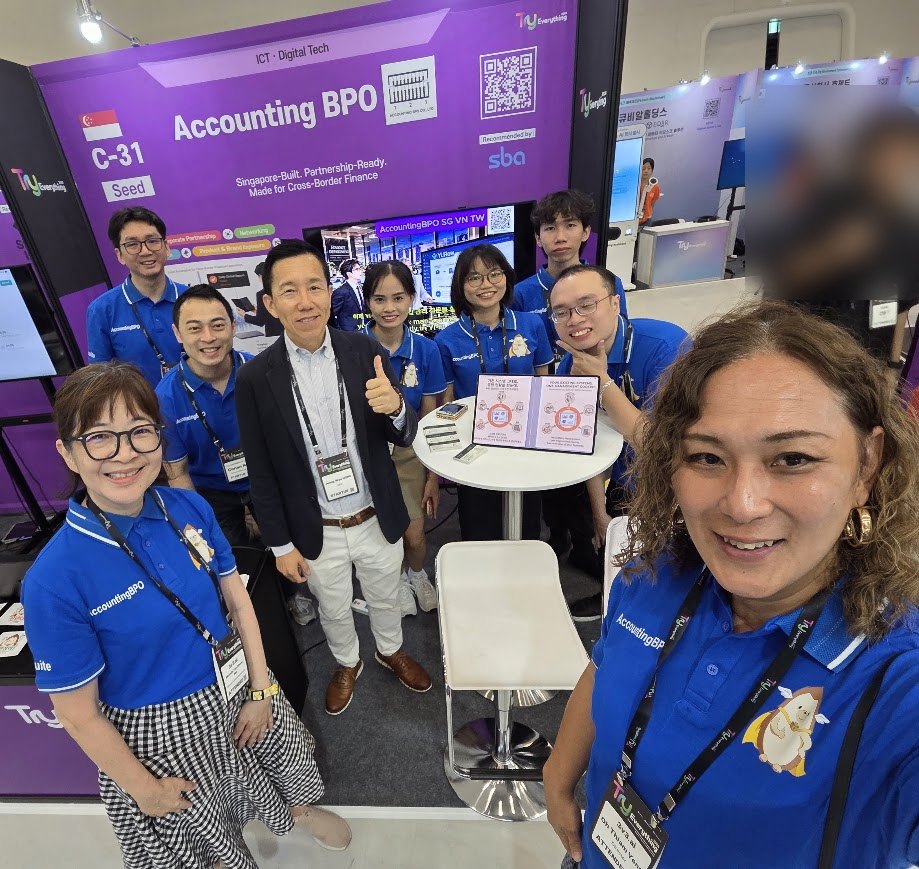 The AccountingBPO team at booth C-31, Try Everything 2026, Seoul