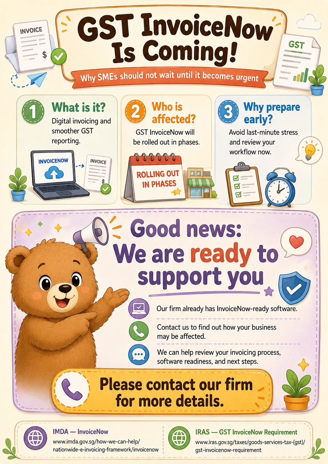 GST InvoiceNow Is Coming! What it is, who is affected and why to prepare early, as an infographic (click to enlarge)