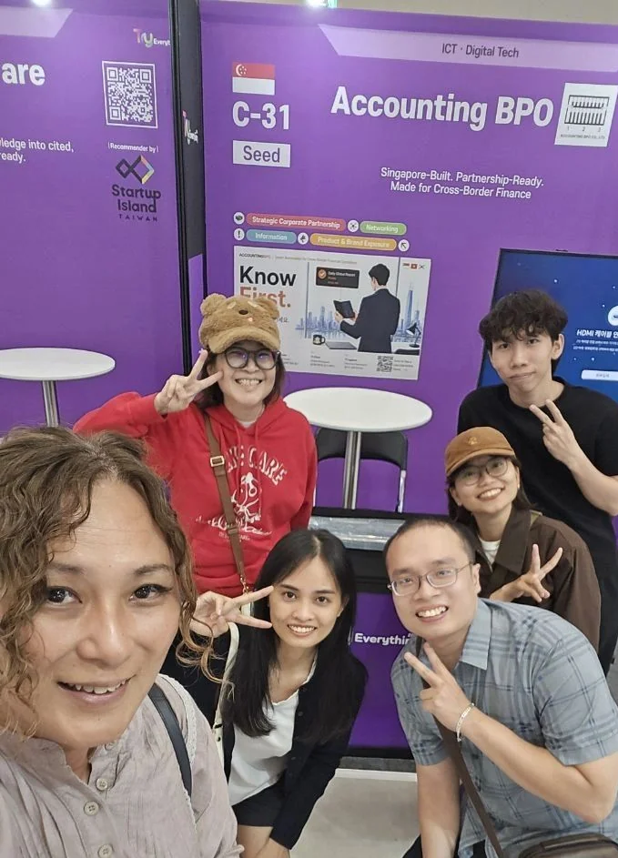 The AccountingBPO team at booth C-31, Try Everything 2026, Seoul