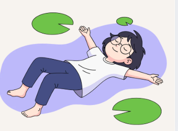 Founder relaxing on lily pads